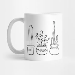 Cacti in pots illustration - black Mug